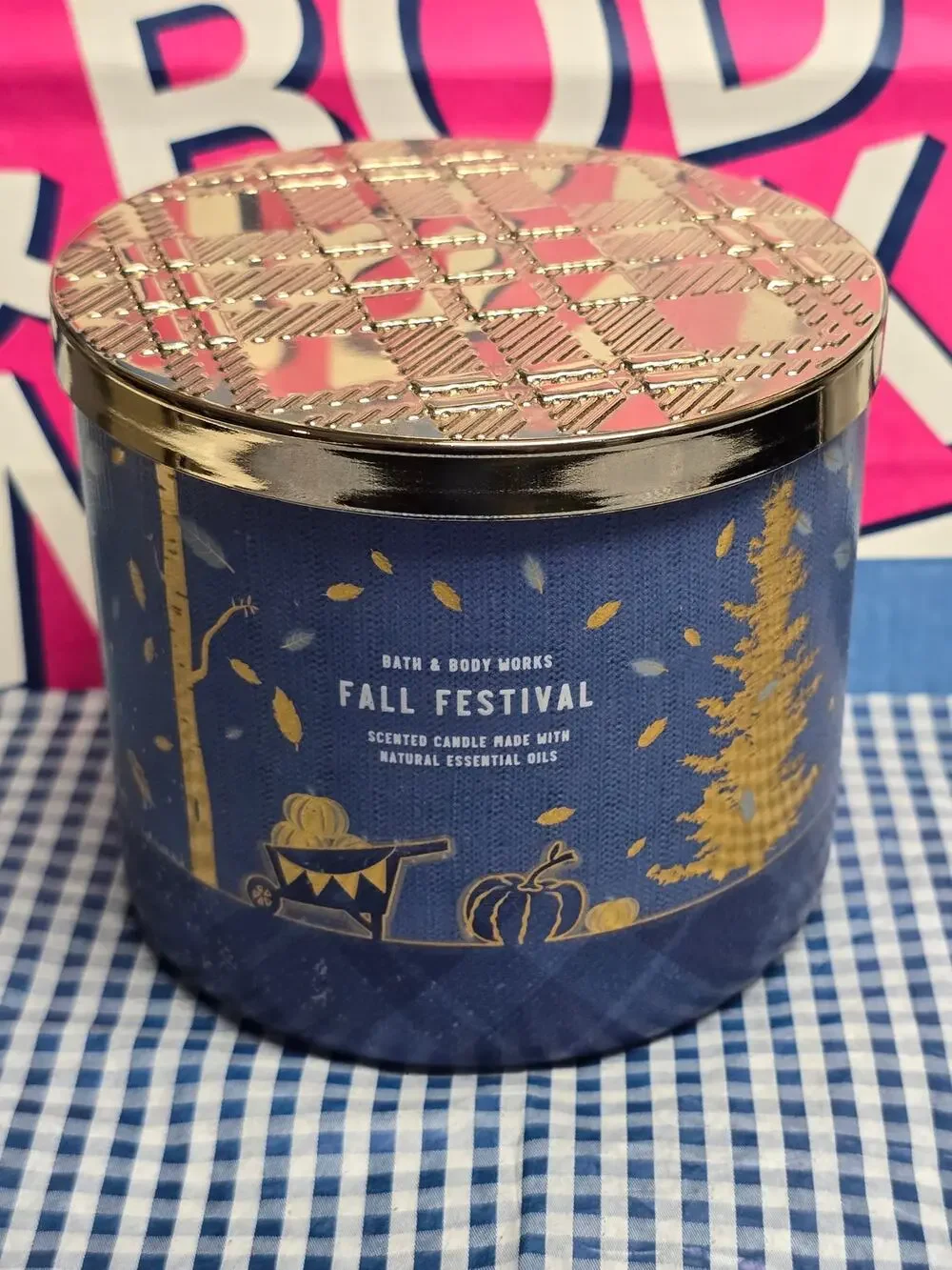 BBW Fall Festival Large 3 Wick Candle Festive Holiday Home Fragrance Decor